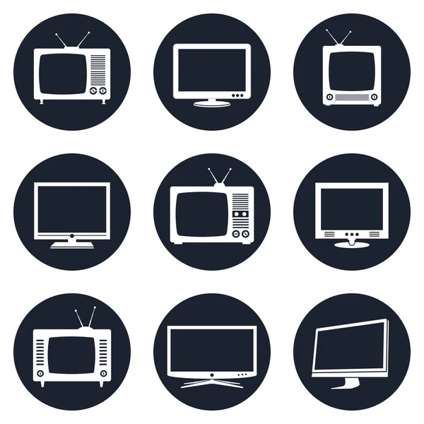 Televisietoestel pictogrammen — Stockvector