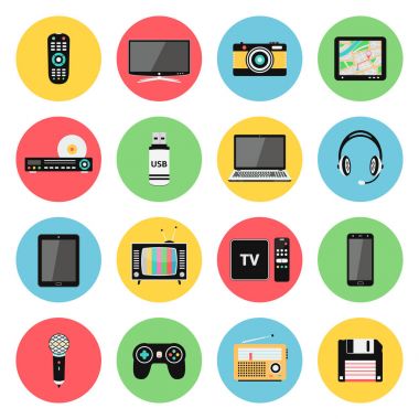 Elektronik cihazlar, teknoloji gadget'lar simgeleri