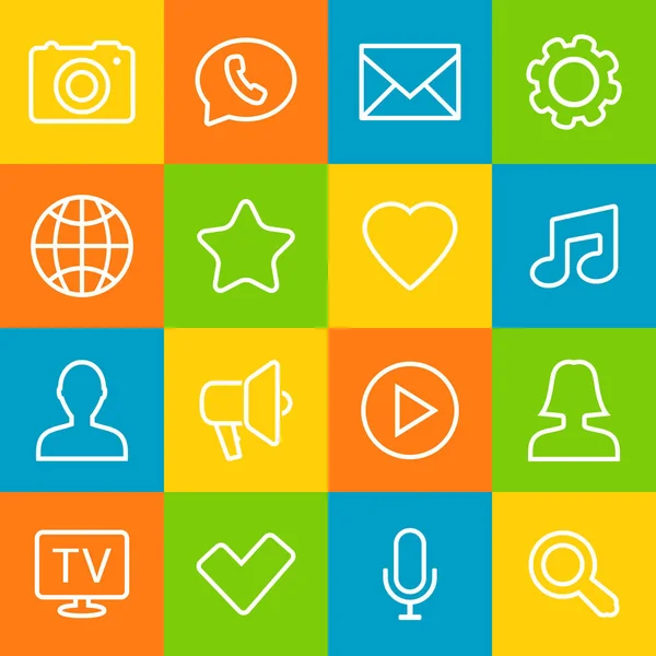 Universal communication icons to use in web and mobile. — Stock Vector