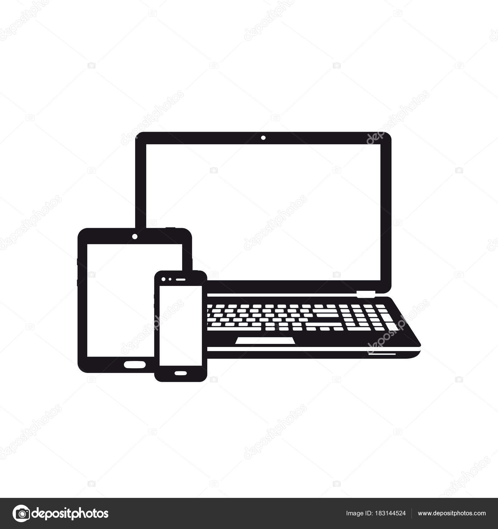 Iconos para ordenador portátil, tableta y smartphone Vector de stock  #183144524 de ©fad82, image size:1600x1700