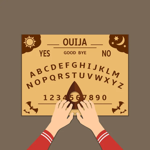 Ilustración de diseño plano de tablero Ouija — Vector de stock