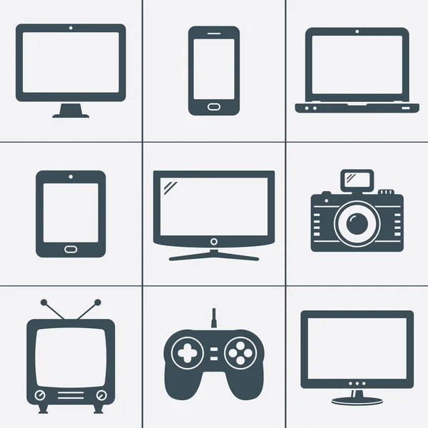 Conjunto de iconos de dispositivos digitales modernos — Archivo Imágenes Vectoriales