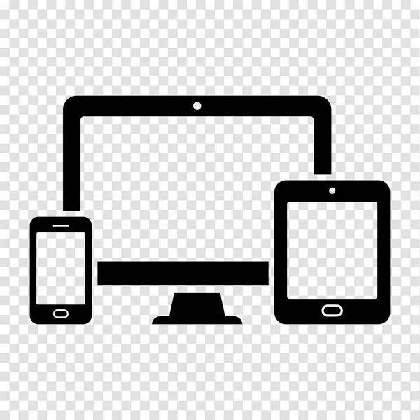Design responsivo para web - tela do computador, telefone inteligente, ícone de tablet —  Vetores de Stock