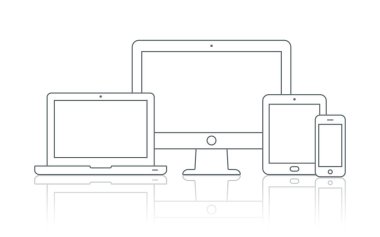 Cihazların tanıtımı için duyarlı tasarım simgeler vektör