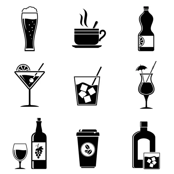 Beverages icons set — Stock Vector