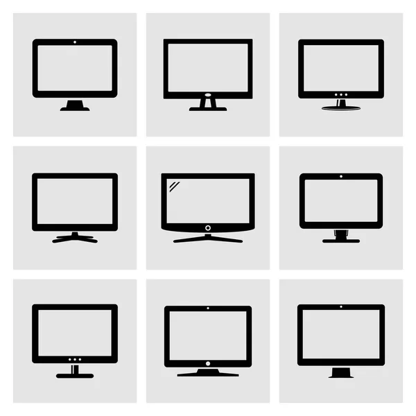 Bilgisayar monitörü Icons set — Stok Vektör
