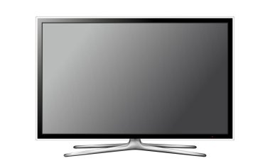 Beyaz arka plan vektör modern televizyon ekranından