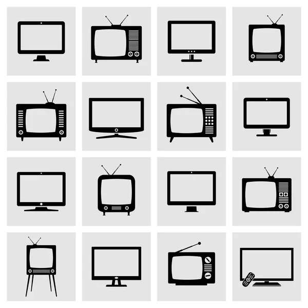 Modern and Retro TV Icons Set — Stock Vector