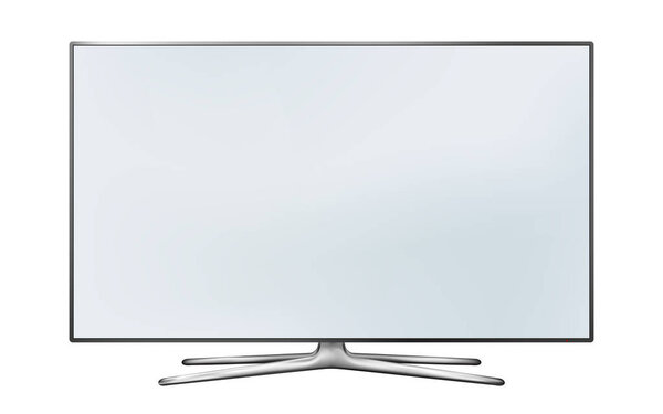 Smart tv led monitor isolated on white background