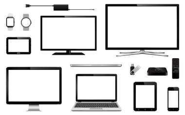 Modern akıllı tv, bilgisayar monitör, dizüstü bilgisayar, tablet, cep telefonu, akıllı izlemek, usb flash sürücü, gps navigasyon sistemi aygıt ve tv kutusu alıcı uzaktan kumanda ile