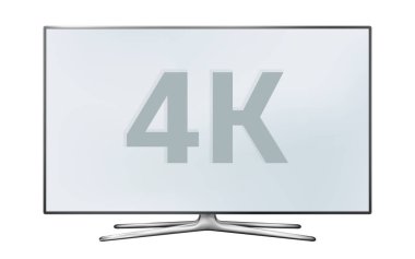 Beyaz arka plan üzerinde izole smart tv 4 k lcd monitör