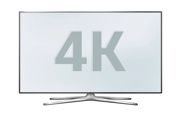 Smart tv 4K lcd monitor isolated on white background — Stock Vector