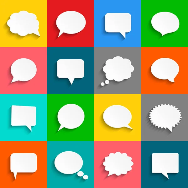 Vector white speech bubbles icon set — Stock Vector