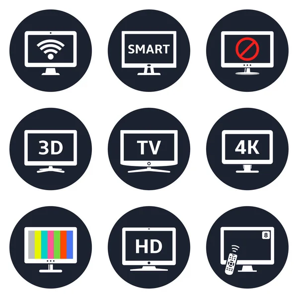 Vector lcd tv icons — Stock Vector