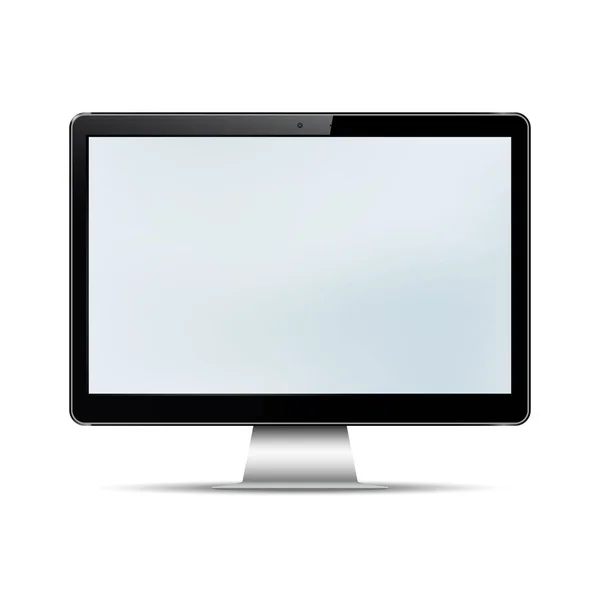 空白のコンピューターには 分離に白い背景が表示されます ベクトルのモックアップ — ストックベクタ