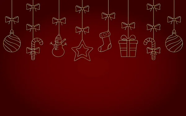 Navidad colgante ornamentos fondo — Vector de stock