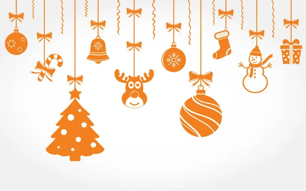 Colgando adornos de Navidad. Fondo vectorial . — Vector de stock