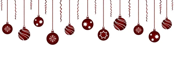 背景に吊るされたクリスマスボール — ストックベクタ