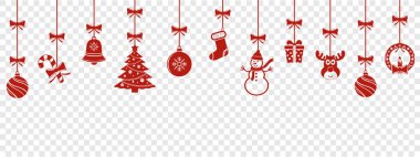 Vektör Noel asma süslemeleri arka planı