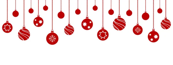 Set de bolas de Navidad colgando sobre fondo blanco — Vector de stock