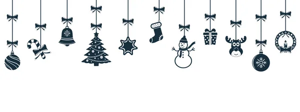 Décorations suspendues de Noël fond — Image vectorielle