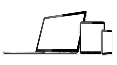 Laptop, tablet, akıllı telefon.