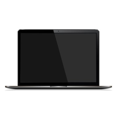 Beyaz Arkaplanda İzole Edilmiş Dizüstü Bilgisayarın Vektör ResmiComment