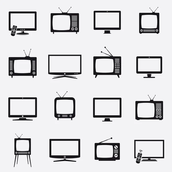 Iconos de TV vector conjunto — Archivo Imágenes Vectoriales