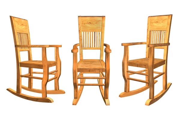 3D schommelstoel geïsoleerd op wit — Stockfoto