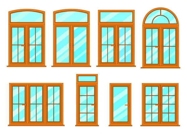 Vektorové kolekce různých typů windows. — Stockový vektor