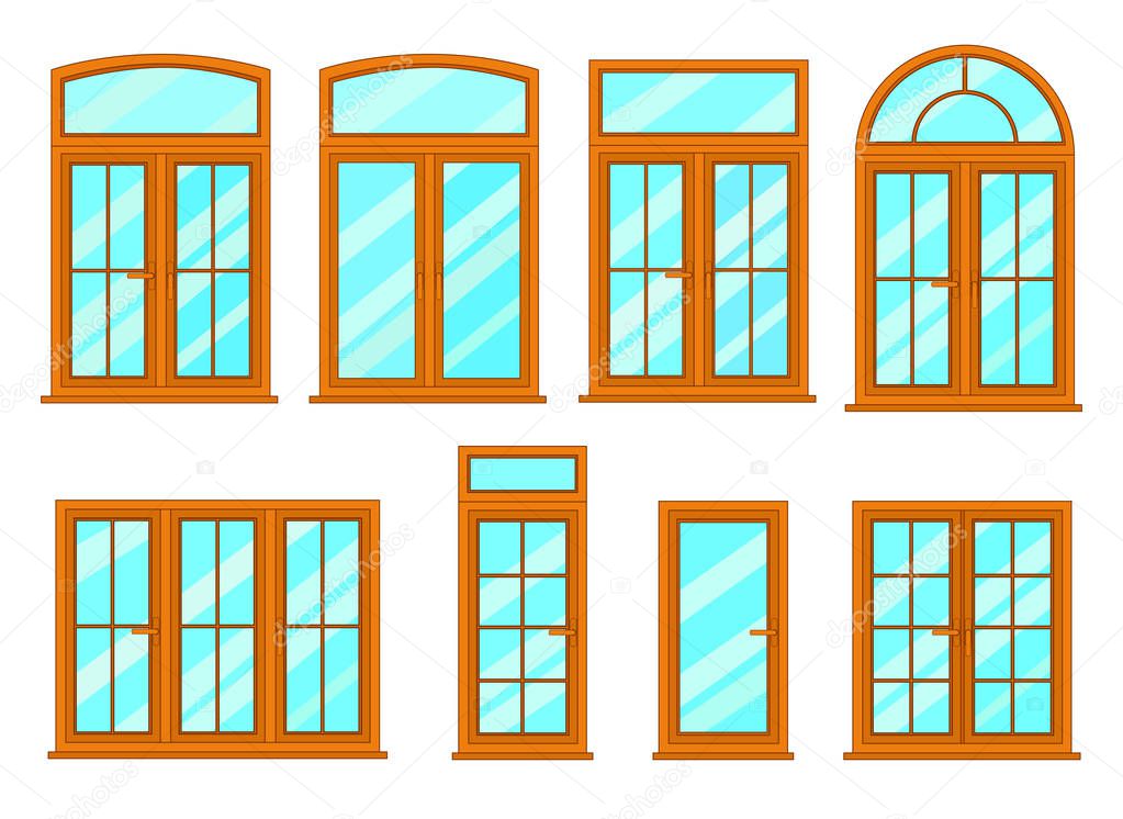 Vector collection of various windows types.