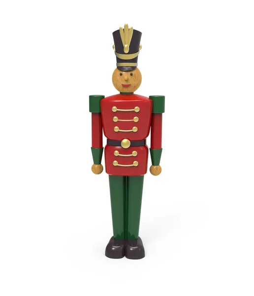 Christmas vintage trä soldat leksaker. 3D-bild — Stockfoto