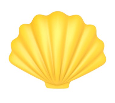 Sarı deniz kabuğu. 3d illüstrasyon izole beyaz arka plan üzerinde