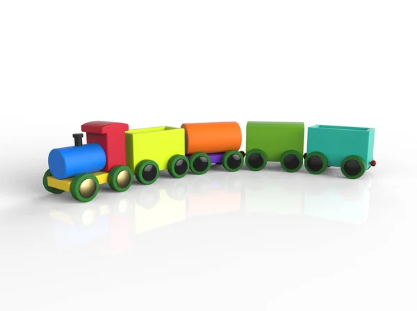 Train Toddler Toy for little children, isolated on white — Stock Photo, Image