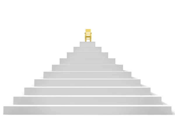 Символ успіху стілець на вершині піраміди . — стокове фото