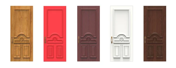 Set of various wooden doors. — Stock Photo, Image