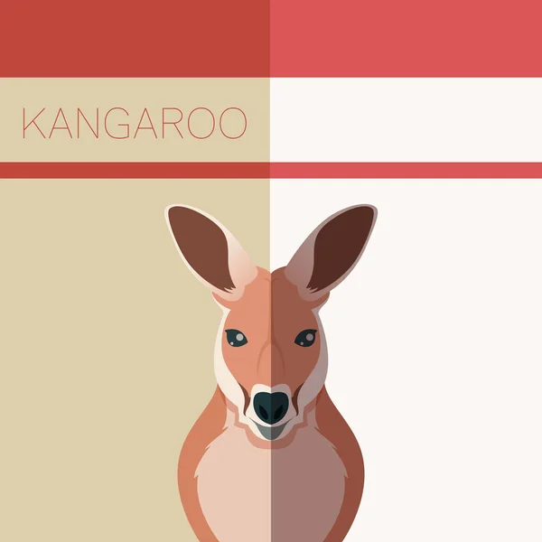 Carte postale Kangourou Flat — Image vectorielle