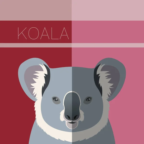 Koala επίπεδη καρτ ποστάλ — Διανυσματικό Αρχείο