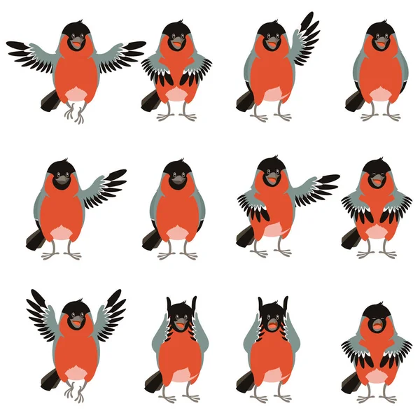 Bullfinches düz simgeler kümesi