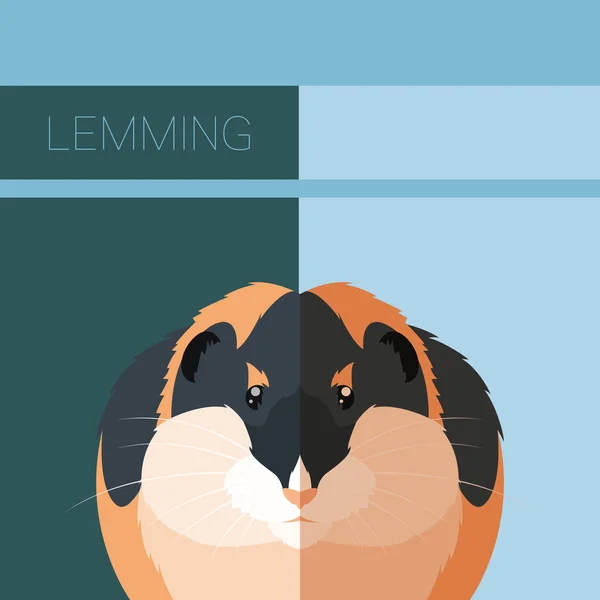 Lemming postal plana — Archivo Imágenes Vectoriales