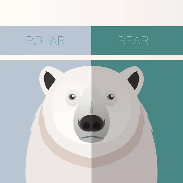 Lední medvěd plochá pohlednice — Stockový vektor