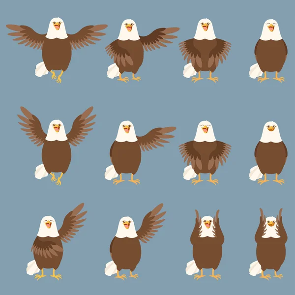 Set van plat eagle pictogrammen — Stockvector
