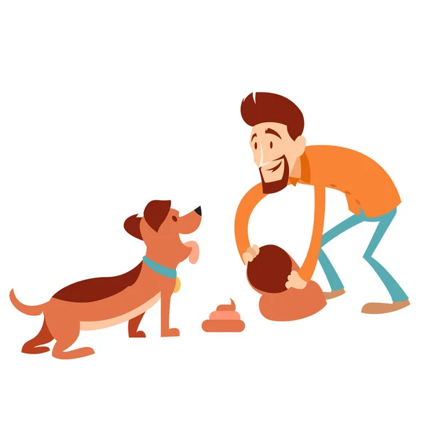 Adam, köpek pisliği Temizleme