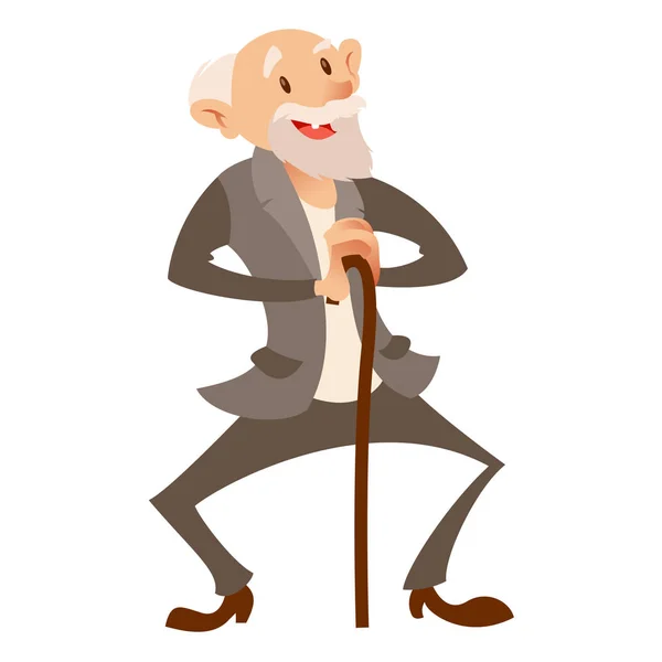 Hombre viejo feliz — Vector de stock