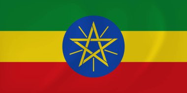 Etiyopya dalgalanan bayrak