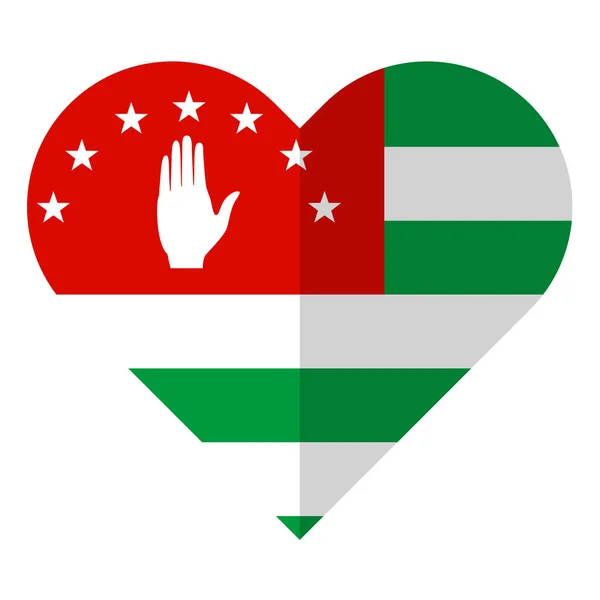 Bandera plana del corazón Abjasia — Archivo Imágenes Vectoriales