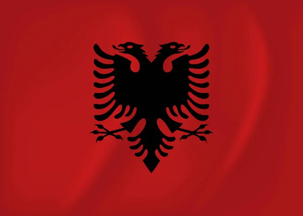 Wapperende vlag van Albanië — Stockvector