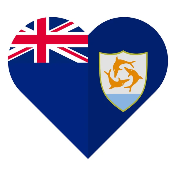 Bandeira de coração plana de Anguilla — Vetor de Stock
