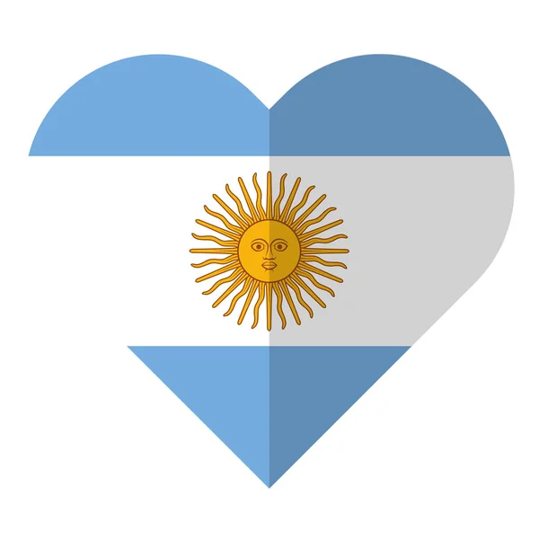 Argentina bandiera a cuore piatto — Vettoriale Stock