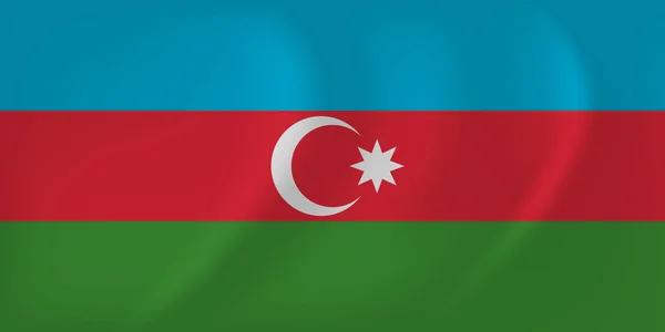 Vlající vlajka Ázerbájdžánu — Stockový vektor